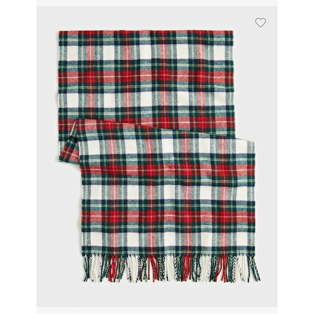 J.Crew Tartan Plaid Scarf in Italian Wool Fringe Soft Preppy Holiday Ivy League